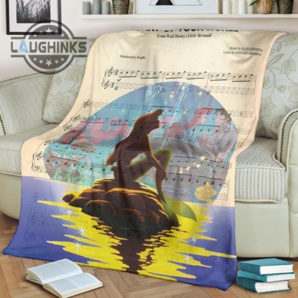 song lyric little mermaid fleece blanket bedding decor sherpa cozy plush throw blankets 30x40 40x50 60x80 room decor gift laughinks 1 1