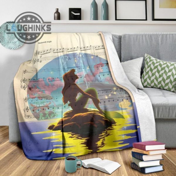 song lyric little mermaid fleece blanket bedding decor sherpa cozy plush throw blankets 30x40 40x50 60x80 room decor gift laughinks 1 2