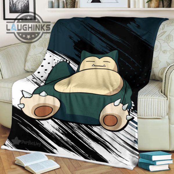 snorlax blanket fleece custom pokemon anime bedding sherpa cozy plush throw blankets 30x40 40x50 60x80 room decor gift laughinks 1 1