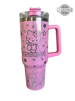 stanley hello kitty tumbler dupe 40 oz limited edition laser engraved cute pink cat cartoon travel stainless steel 40oz cup sanrio gift for fans laughinks 4