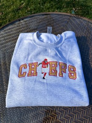 pacheco hoodie tshirt sweatshirt vintage kansas city chiefs pacheco embroidered crewneck shirts kc chiefs football tee isiah pacheco embroidery fan gift laughinks 1