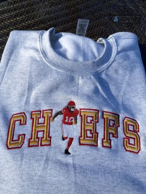 pacheco hoodie tshirt sweatshirt vintage kansas city chiefs pacheco embroidered crewneck shirts kc chiefs football tee isiah pacheco embroidery fan gift laughinks 5