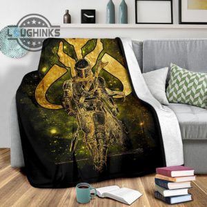 the mandalorian fleece blanket bounty hunter golden sherpa cozy plush throw blankets 30x40 40x50 60x80 room decor gift laughinks 1 3