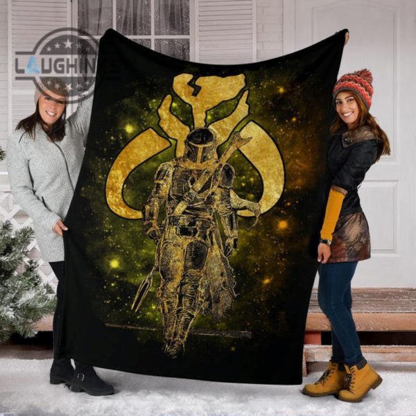 the mandalorian fleece blanket bounty hunter golden sherpa cozy plush throw blankets 30x40 40x50 60x80 room decor gift laughinks 1 5