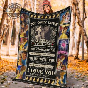 beauty and the beast fleece blanket my only love the day i met you sherpa cozy plush throw blankets 30x40 40x50 60x80 room decor gift laughinks 1 4
