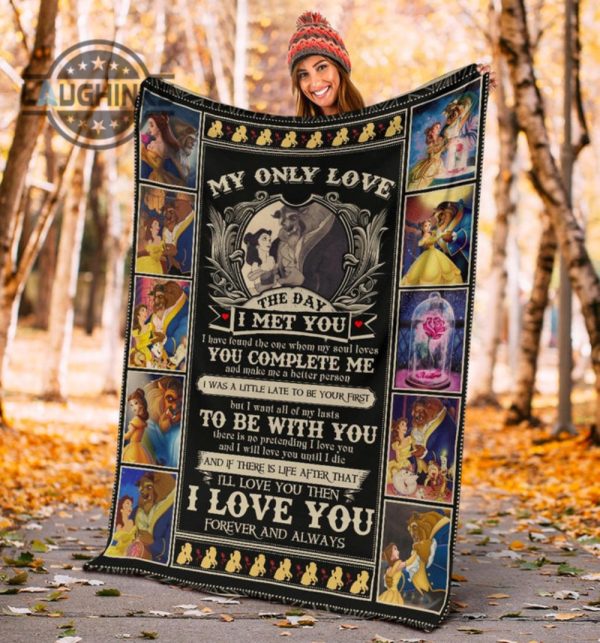 beauty and the beast fleece blanket my only love the day i met you sherpa cozy plush throw blankets 30x40 40x50 60x80 room decor gift laughinks 1 4