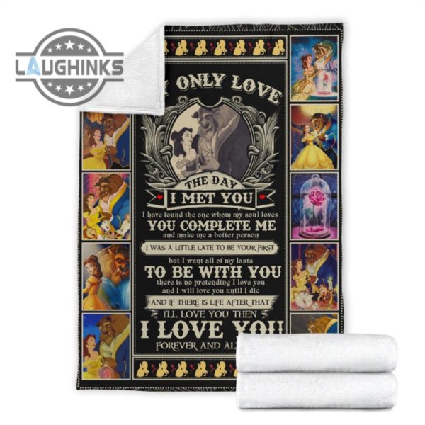 beauty and the beast fleece blanket my only love the day i met you sherpa cozy plush throw blankets 30x40 40x50 60x80 room decor gift laughinks 1 6