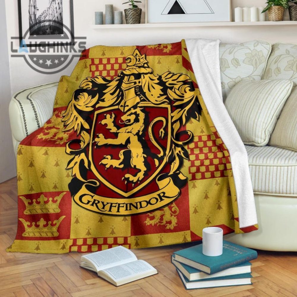 Harry Potter Gryffindor Fleece Blanket House Badge Fan Gift Sherpa Cozy Plush Throw Blankets 30X40 40X50 60X80 Room Decor Gift