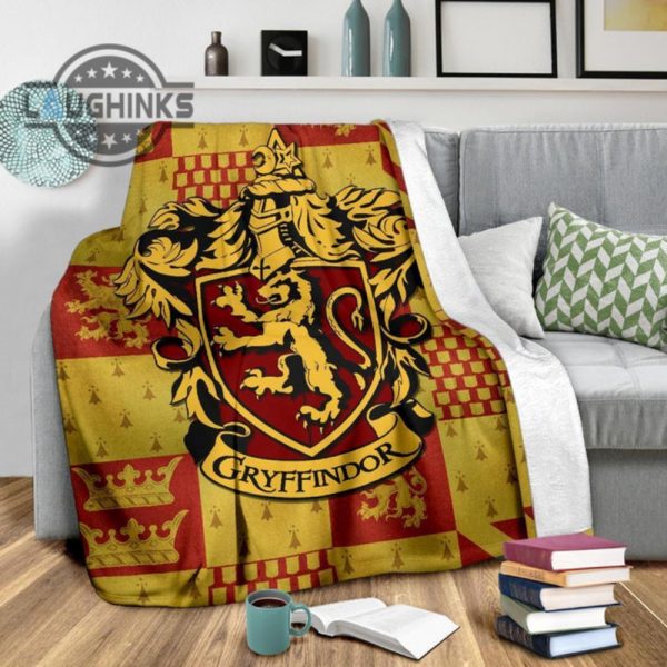 harry potter gryffindor fleece blanket house badge fan gift sherpa cozy plush throw blankets 30x40 40x50 60x80 room decor gift laughinks 1 3