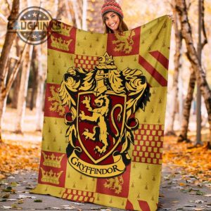 harry potter gryffindor fleece blanket house badge fan gift sherpa cozy plush throw blankets 30x40 40x50 60x80 room decor gift laughinks 1 4