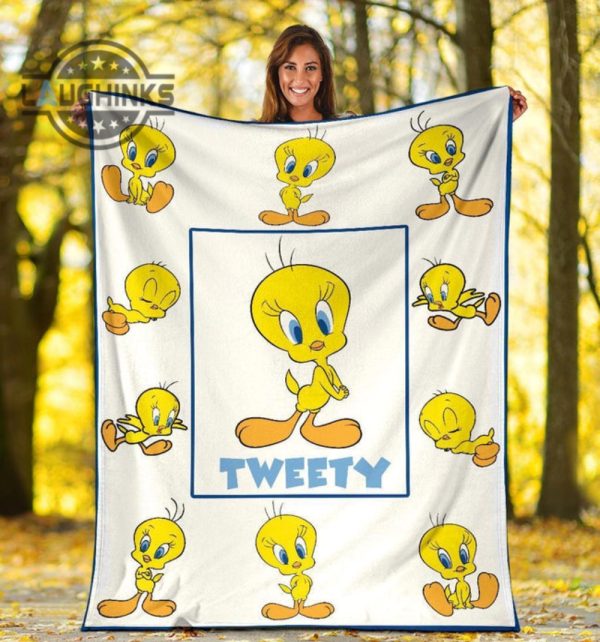 tweety fleece blanket looney tunes cartoon fan gift sherpa cozy plush throw blankets 30x40 40x50 60x80 room decor gift laughinks 1