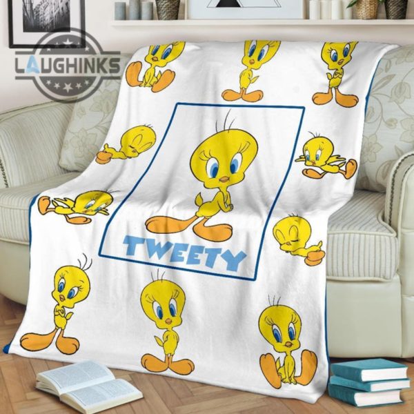 tweety fleece blanket looney tunes cartoon fan gift sherpa cozy plush throw blankets 30x40 40x50 60x80 room decor gift laughinks 1 2