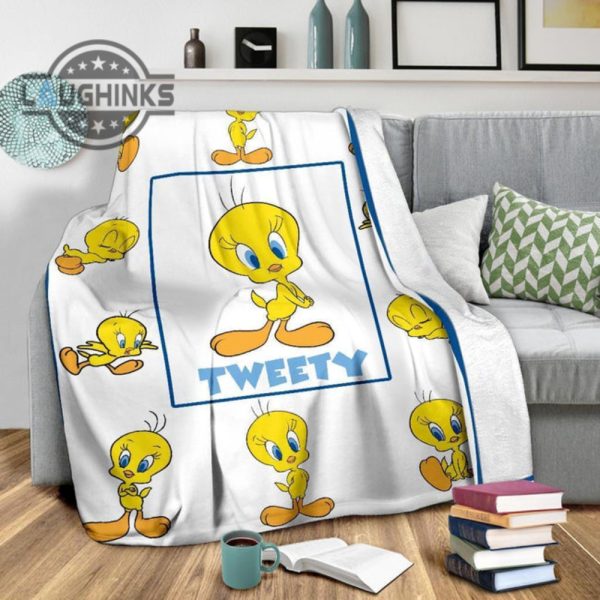 tweety fleece blanket looney tunes cartoon fan gift sherpa cozy plush throw blankets 30x40 40x50 60x80 room decor gift laughinks 1 3