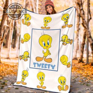 tweety fleece blanket looney tunes cartoon fan gift sherpa cozy plush throw blankets 30x40 40x50 60x80 room decor gift laughinks 1 4