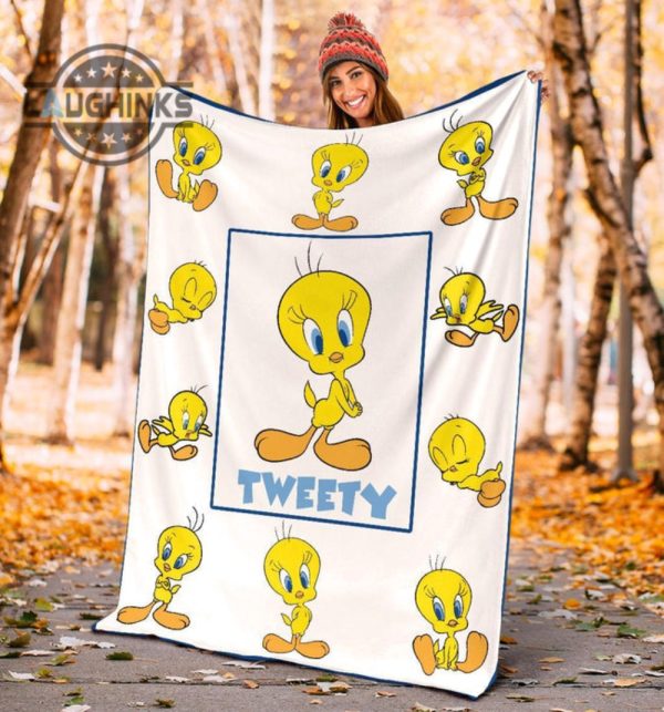 tweety fleece blanket looney tunes cartoon fan gift sherpa cozy plush throw blankets 30x40 40x50 60x80 room decor gift laughinks 1 4