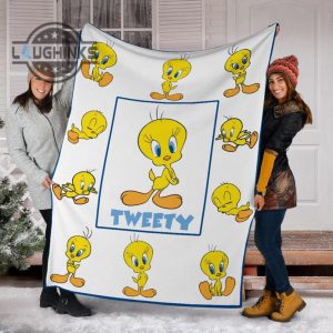 tweety fleece blanket looney tunes cartoon fan gift sherpa cozy plush throw blankets 30x40 40x50 60x80 room decor gift laughinks 1 5