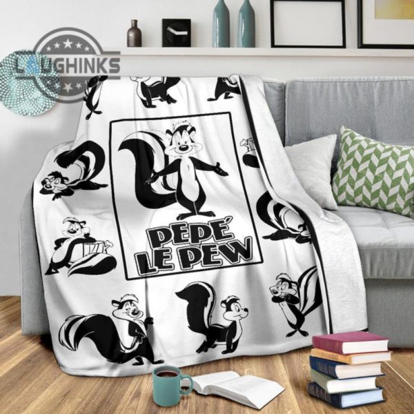 pepe le pew fleece blanket looney tunes fan gift sherpa cozy plush throw blankets 30x40 40x50 60x80 room decor gift laughinks 1 4