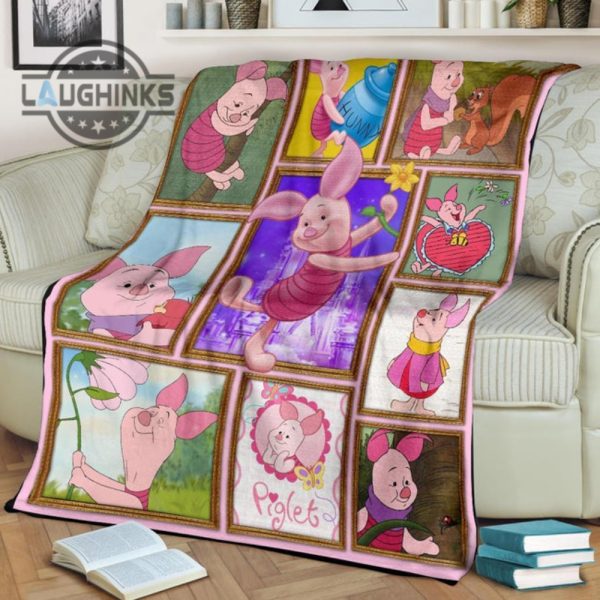 piglet fleece blanket winnie the pooh friends fan gift idea sherpa cozy plush throw blankets 30x40 40x50 60x80 room decor gift laughinks 1 2