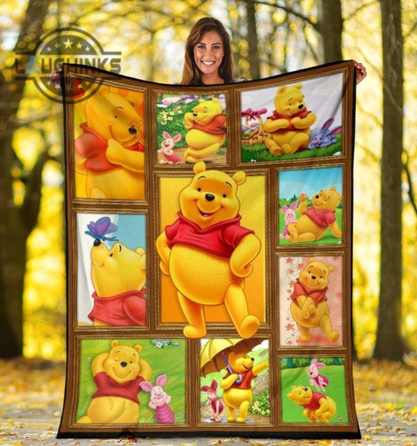 winnie the pooh fleece blanket amazing gift idea for fan sherpa cozy plush throw blankets 30x40 40x50 60x80 room decor gift laughinks 1