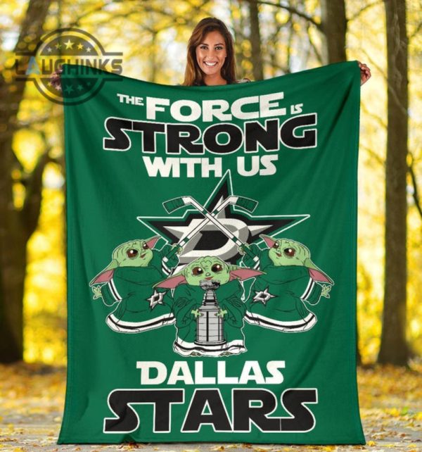 dallas stars baby yoda fleece blanket the force is strong sherpa cozy plush throw blankets 30x40 40x50 60x80 room decor gift laughinks 1