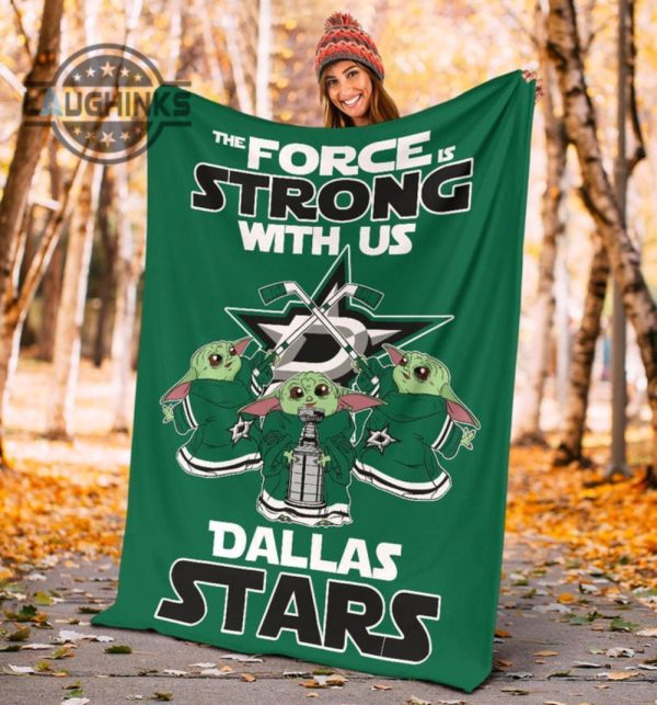 dallas stars baby yoda fleece blanket the force is strong sherpa cozy plush throw blankets 30x40 40x50 60x80 room decor gift laughinks 1 4