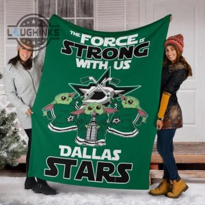 dallas stars baby yoda fleece blanket the force is strong sherpa cozy plush throw blankets 30x40 40x50 60x80 room decor gift laughinks 1 5