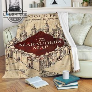 the marauders map fleece blanket for harry potter fan gift idea sherpa cozy plush throw blankets 30x40 40x50 60x80 room decor gift laughinks 1 1