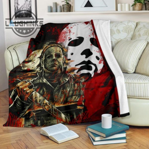 michael myers fleece blanket for horror bedding decor sherpa cozy plush throw blankets 30x40 40x50 60x80 room decor gift laughinks 1