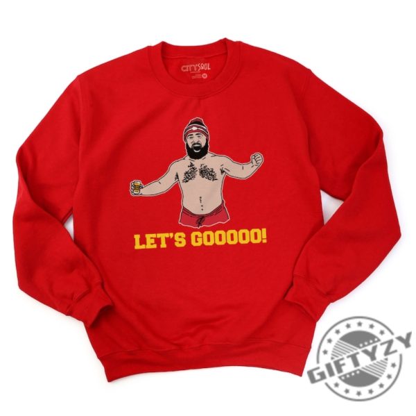 Funny Jason Kelce Shirtless Lets Gooooo Shirt Spirit Animal Jason Kelce Kc Football Funny Shirts giftyzy 1