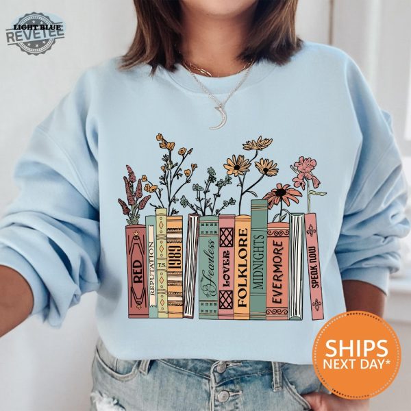 Albums As Books Sweatshirt Trendy Aesthetic For Book Lovers Crewneck Folk Music Hoodie Taylor Swift Albums As Books Unique revetee 1