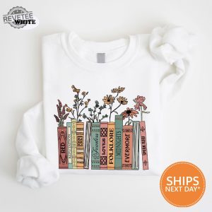 Albums As Books Sweatshirt Trendy Aesthetic For Book Lovers Crewneck Folk Music Hoodie Taylor Swift Albums As Books Unique revetee 3