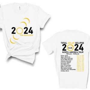 Total Solar Eclipse 2024 Shirt Double Sided Shirt April 8Th 2024 Shirt Eclipse Event 2024 Shirt Celestial Shirt Gift For Eclipse Lover Unique revetee 2