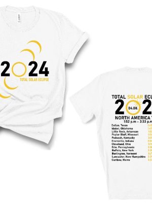 Total Solar Eclipse 2024 Shirt Double Sided Shirt April 8Th 2024 Shirt Eclipse Event 2024 Shirt Celestial Shirt Gift For Eclipse Lover Unique revetee 2