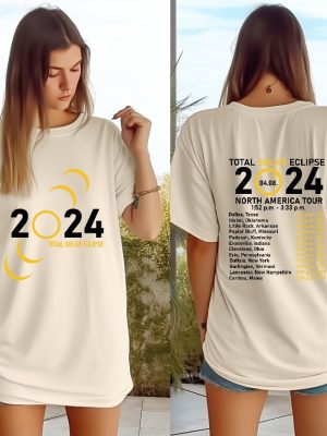 Total Solar Eclipse 2024 Shirt Double Sided Shirt April 8Th 2024 Shirt Eclipse Event 2024 Shirt Celestial Shirt Gift For Eclipse Lover Unique revetee 3