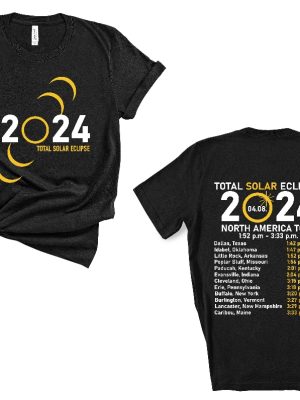 Total Solar Eclipse 2024 Shirt Double Sided Shirt April 8Th 2024 Shirt Eclipse Event 2024 Shirt Celestial Shirt Gift For Eclipse Lover Unique revetee 5