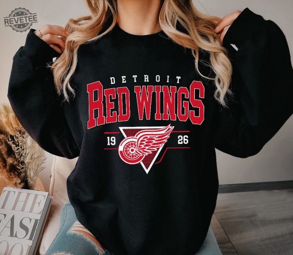 Vintage 90S Detroit Red Wings Shirt Crewneck Jersey Hockey Sweatshirt Jersey Hockey Gift For Fan Detroit Red Wings Merch Unique revetee 1