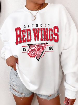 Vintage 90S Detroit Red Wings Shirt Crewneck Jersey Hockey Sweatshirt Jersey Hockey Gift For Fan Detroit Red Wings Merch Unique revetee 2