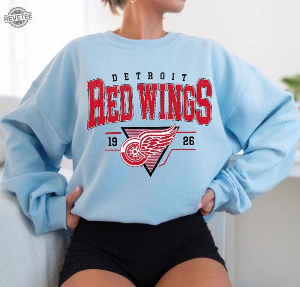 Vintage 90S Detroit Red Wings Shirt Crewneck Jersey Hockey Sweatshirt Jersey Hockey Gift For Fan Detroit Red Wings Merch Unique revetee 3