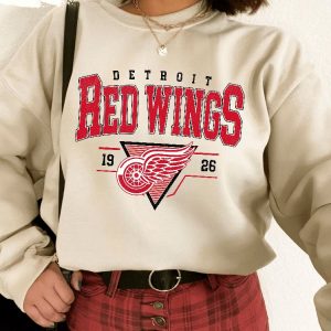 Vintage 90S Detroit Red Wings Shirt Crewneck Jersey Hockey Sweatshirt Jersey Hockey Gift For Fan Detroit Red Wings Merch Unique revetee 4