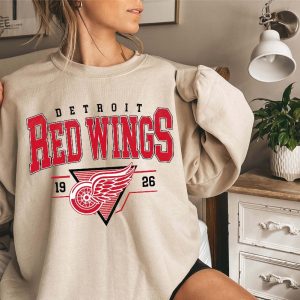 Vintage 90S Detroit Red Wings Shirt Crewneck Jersey Hockey Sweatshirt Jersey Hockey Gift For Fan Detroit Red Wings Merch Unique revetee 5