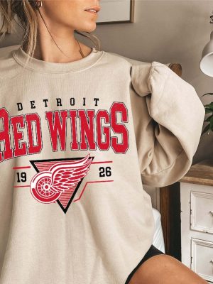 Vintage 90S Detroit Red Wings Shirt Crewneck Jersey Hockey Sweatshirt Jersey Hockey Gift For Fan Detroit Red Wings Merch Unique revetee 5