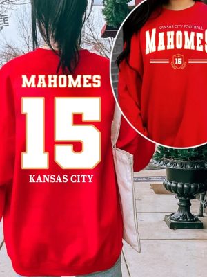 Patrick Mahomes 15 Sweatshirt Kc Football Sweatshirt Xmas Gift Shirt For Football Fan Unique revetee 2