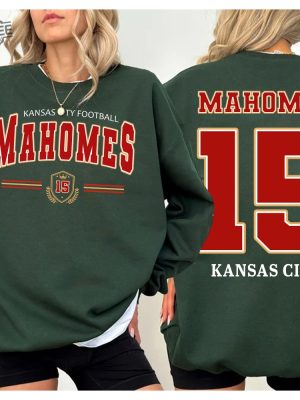 Patrick Mahomes 15 Sweatshirt Kc Football Sweatshirt Xmas Gift Shirt For Football Fan Unique revetee 3