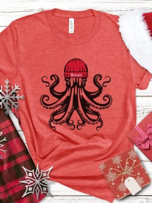 Detroit Hockey Sweatshirt Octopus Hockey T Shirt Detroit Red Wings Sweatshirt Detroit Red Wings Hoodie Red Wings Octopus Red Wings Open House revetee 3