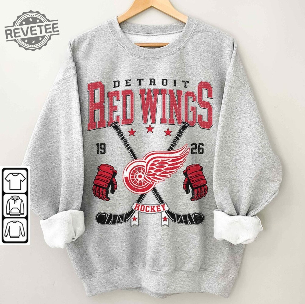 Detroit Red Wings Vintage 90S Sweatshirt Detroit Red Wings Sweatshirt Detroit Red Wings Hoodie Red Wings Octopus Red Wings Open House