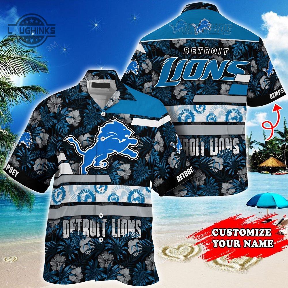 Detroit Lions Nflsuper Hawaii Shirt Summer 2023 For Men And Women Football Button Up Shirt And Shorts Dan Campbell Gift