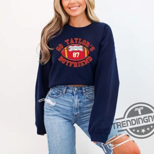 Go Taylors Boyfriend Sweatshirt Football Sweatshirt Game Day Sweater Funny Football Sweatshirt Football Fan Gift Shirt trendingnowe 3