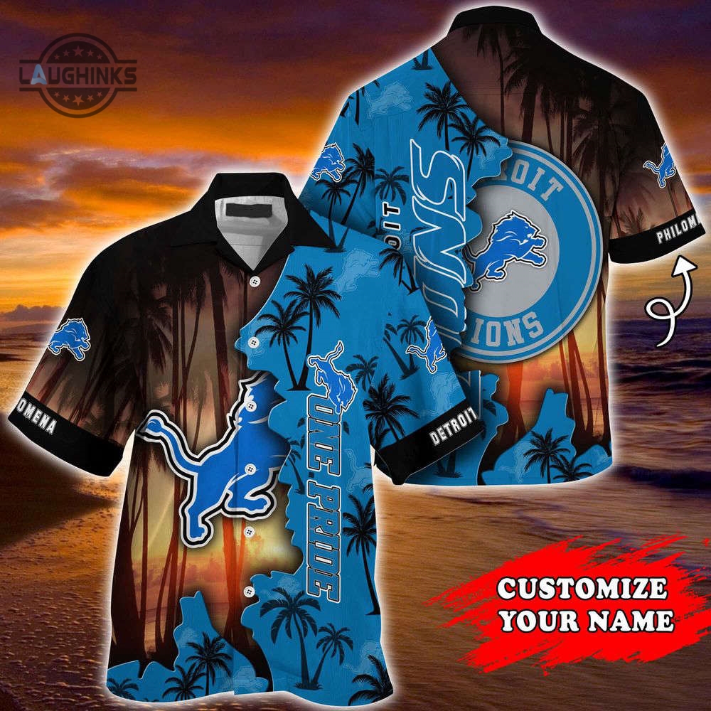 Detroit Lions Nflcustomized Summer Hawaii Shirt For Sports Enthusiasts Football Button Up Shirt And Shorts Dan Campbell Gift