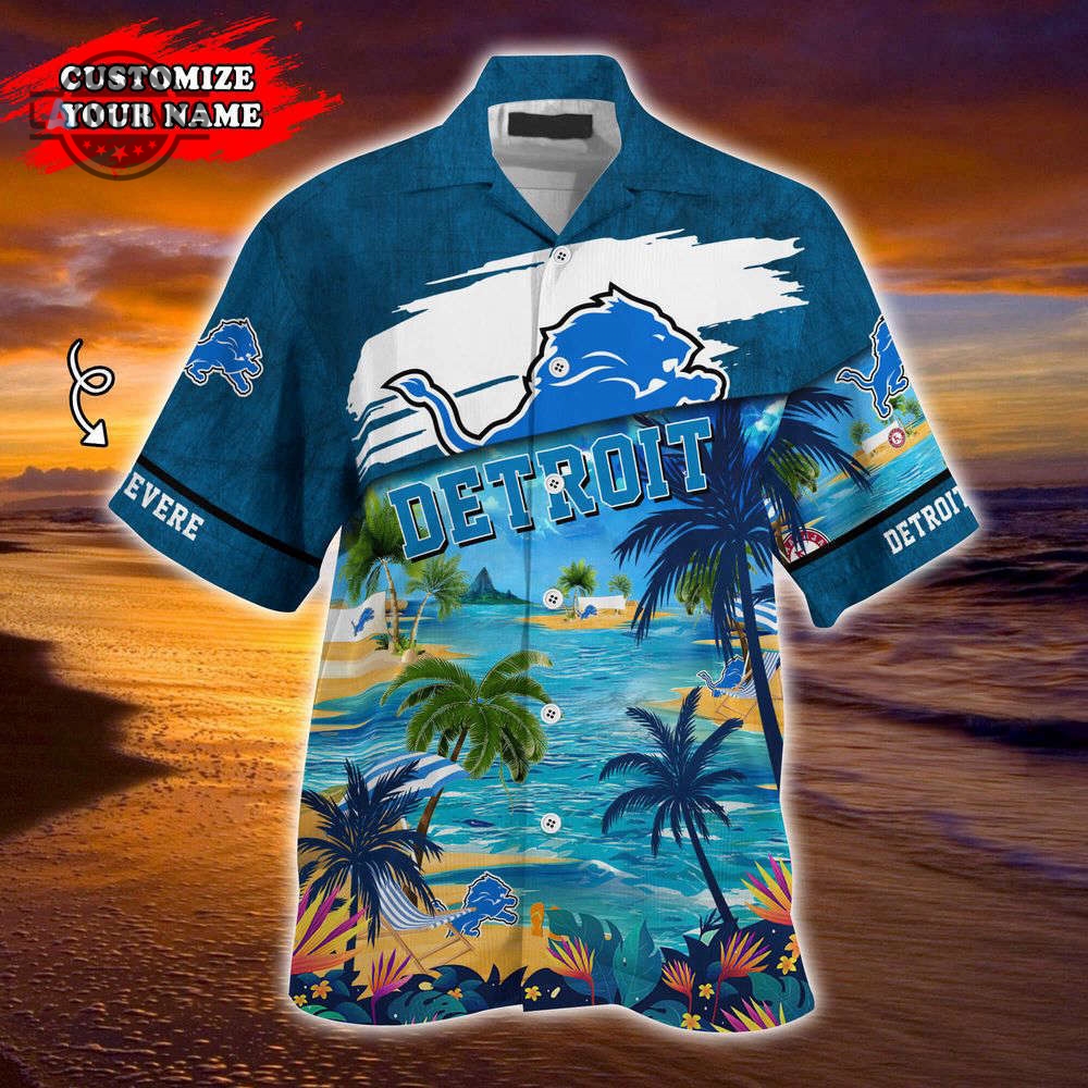 Detroit Lions Nflcustomized Summer Hawaii Shirt For Sports Fans Football Button Up Shirt And Shorts Dan Campbell Gift