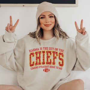 Kc Chiefs Sweatshirt Karma Is The Guy On The Chiefs Coming Straight Home To Me Tee In My Chiefs Era Shirt Taylor Swift Misfits Shirt Unique revetee 6